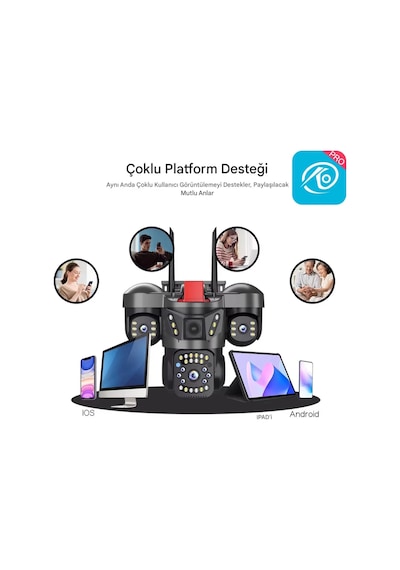 O-kam Pro Okam-5011 3 Lensli 9mp Wifi Ptz Dış Mekan Güvenlik Kamerası