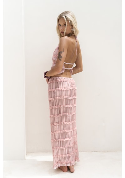 Mai Collection Mai Studios Co. Sofi Transparan Pembe Crop Etek Takım Pembe
