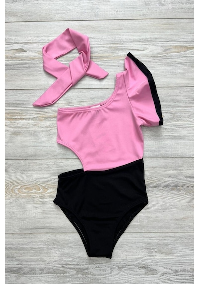 My Kids Wear Dekolite Modelli Kız Çocuk Mayosu Pembe