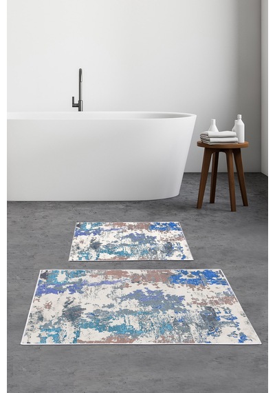 Alanur Trend Kaymaz Taban Dijital Banyo Takımı Kt488 Mavi