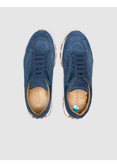 %100 Hakiki Deri Mavi Kadın Sneaker Mavi
