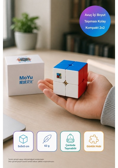 Moyu 2x2 Manyetik Zeka Küpü Stickerless Speed Cube Moyu Rs2m Akıcı Dönüşlü Kompakt Hobi Küpü