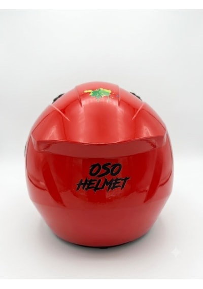 Oso Helmet Yarım Kask Gözlüklü Kırmızı - Xl Beden