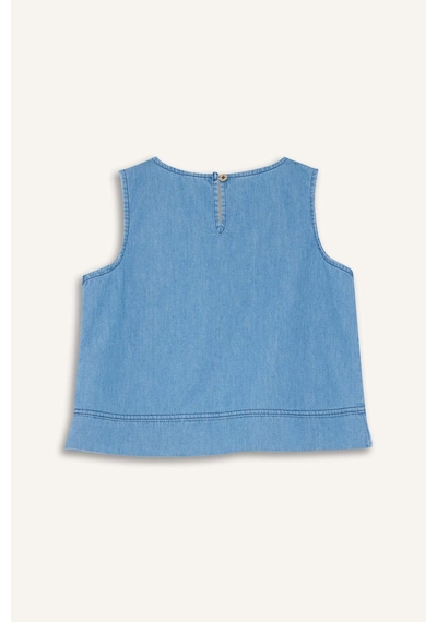 DeFacto Kız Çocuk Kolsuz Jean Bluz E6194A825SMNM28