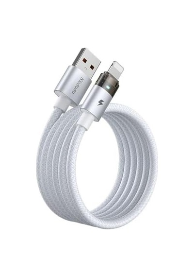 Ca-6912 30w Gösterge Işıklı Usb-a To Lightning Şarj Ve Data Kablosu 1.2m - Beyaz