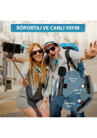 K9 Yaka Mikrofonu Çift Wireless-kablosuz Hd Ergonomik Tak Çalıştır Lightning