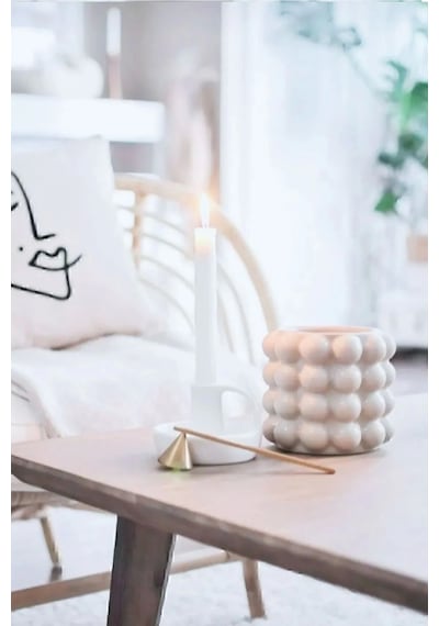Vanillahomedizayn Bubble Beton Vazo, Pampas Vazo