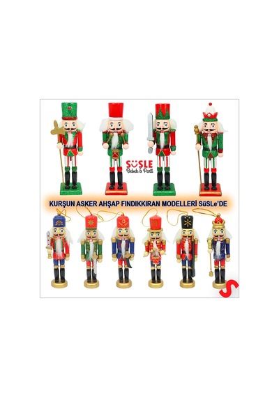 Kurşun Asker, Ahşap Fındıkkıran 13cm - Kılıçlı Lacivert