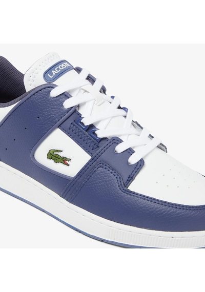 Lacoste Sport Court Cage Leather Mens Blue White Sneaker Hakiki Deri Erkek Günlük Spor Ayakkabı Beyaz