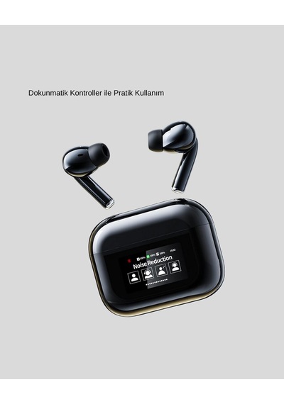 Aktif Gürültü Engelleme Anc Kablosuz Bluetooth Kulaklık Dijital Ekranlı Dokunmatik Ve Uzun Pil Ömürlü Mh-hs5876-0345