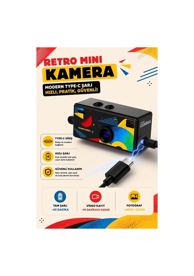 Robeve 1080p Hd Video Kayıt 130 Geniş Açı Retro Mini Dijital Kamera