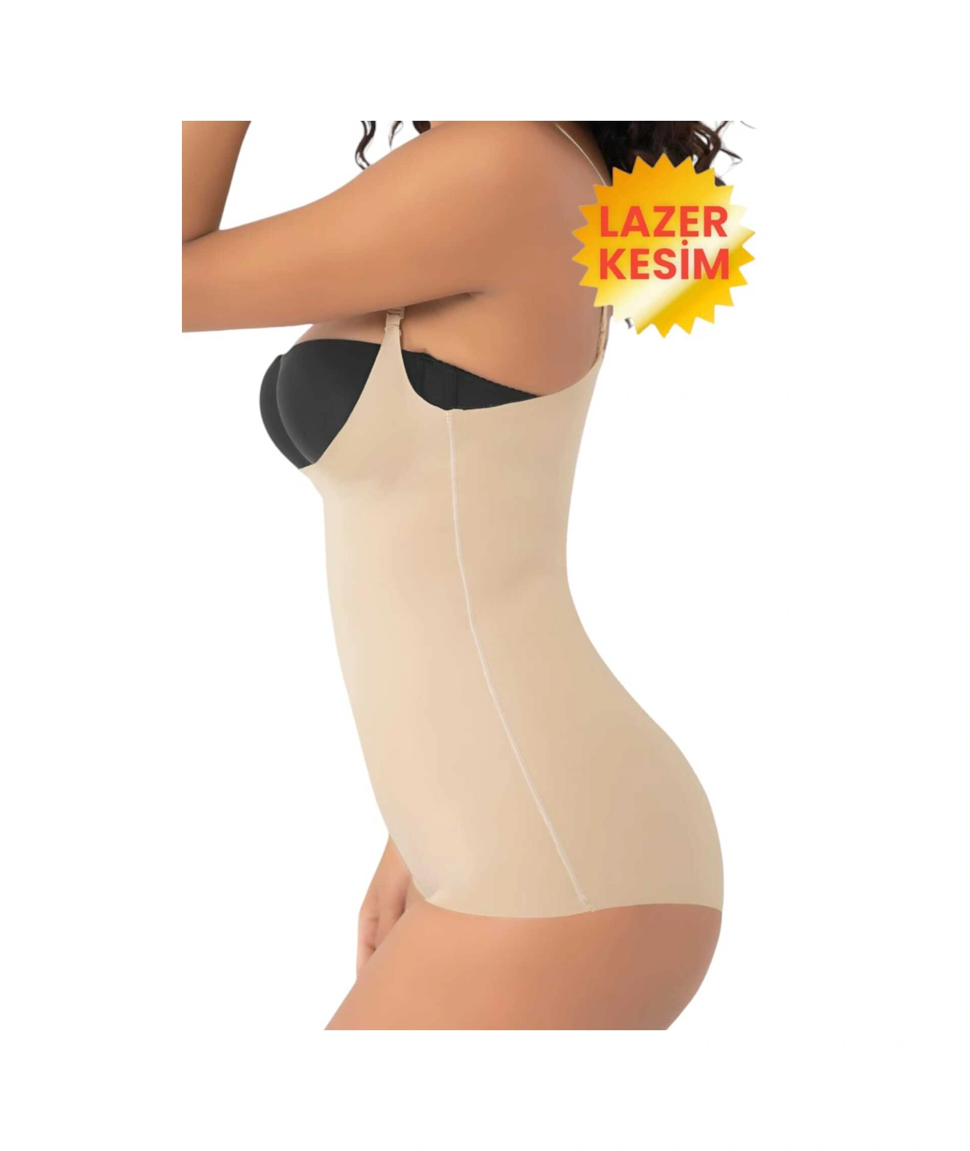 Tezzgelsin Kadın Lazer Kesim Ve Toparlayıcı Göğüs Altı Askılı Body Korse 3'lü Set Ten Rengi