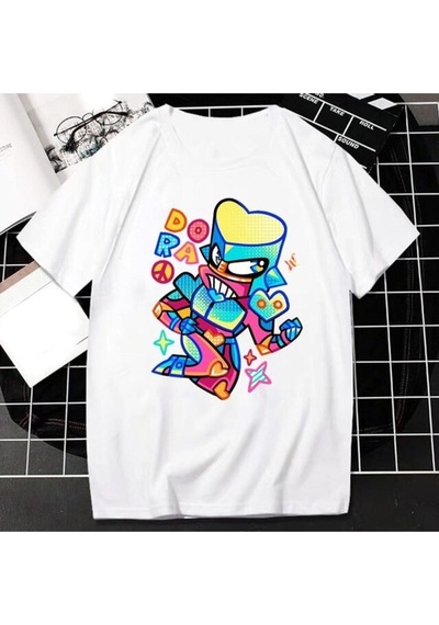 Noıssey Kırmızı Etiket Gala Unisex Jojo Tuhaf Macera T-shirt Model29 16735 Beyaz