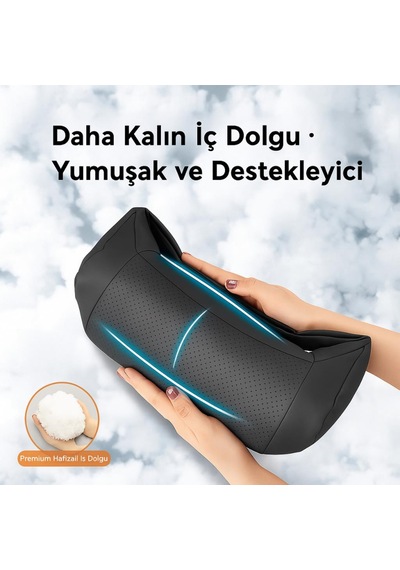 Coofbe Tüm Araçlara Uyumlu Ortopedik Araç Boyun Baş Yastığı Oto Koltuk Başlığı, Oto Boyun Yastığı Car Headrest Siyah
