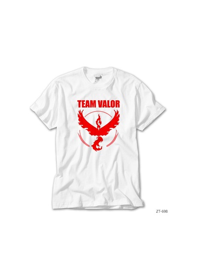 Pokemon Team Valor Logo 2 Beyaz Tişört Beyaz