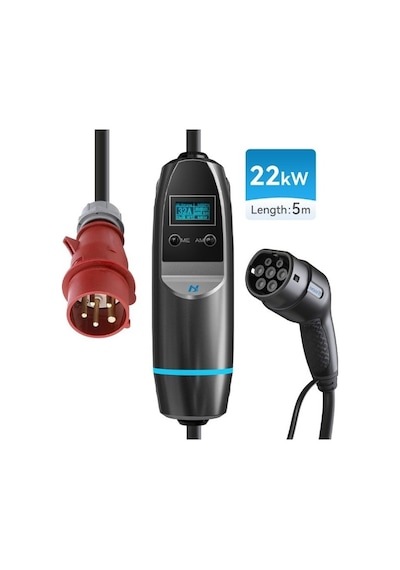 Khons 32a 22kw Taşınabilir Ev Şarj Cihazı Type 2, 3 Faz - Bluetooth Kablosuz Uzaktan Kontrol