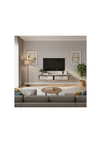 Tda1206bs Tuna120 Duvara Montaj Tv Stand Beyaz-silver 120cm