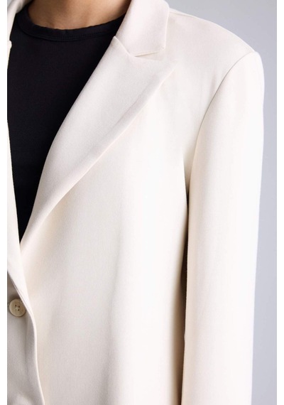 Defacto Standart Fıt Blazer Ceket G8385ax26sper218 Ekru-er218