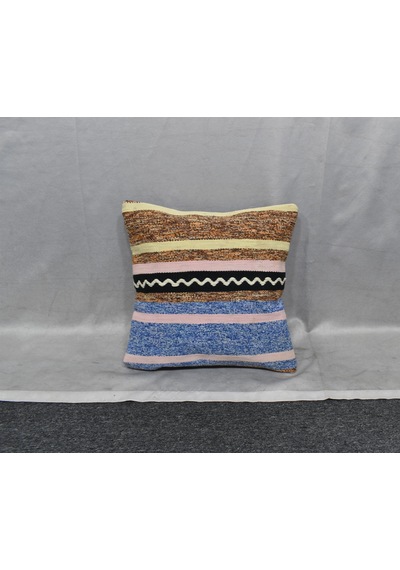 Zehra Abla Halı Yeni El Dokuma Dekoratif Kilim Kırlent Yastık Kılıfı 6736 Çok Renkli