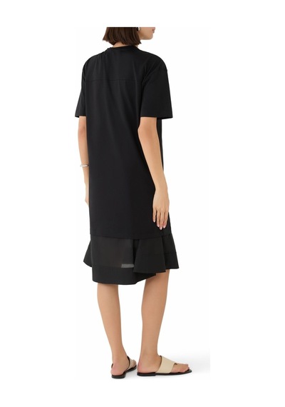 3.1 Phillip Lim Etekli Oversize Tişört Kombo Elbise Rahat Ve Şık Kadın Elbisesi Siyah