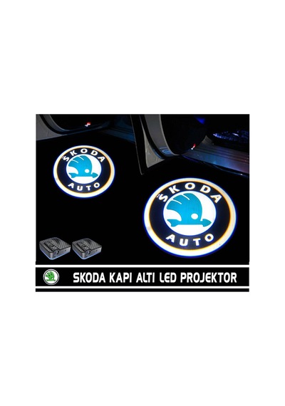Skoda Kapı Altı Led Aydınlatma Araç Logolu