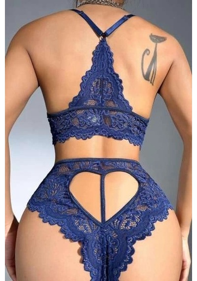 Alfa Aksesuar 03 Kadın For Dreams 8455 Dantel Bralet Sütyen Takım Saks