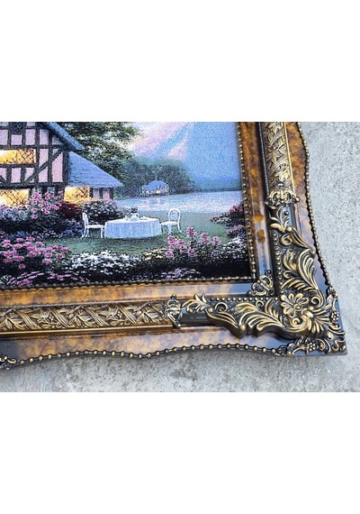 Hobbit Evi Adlı İran Tebriz Halı Tablo 123x75cm - Duvar Halı Kilim Tablo