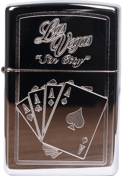 Zippo Las Vegas Çakmak - 49007-00063-model47 Gümüş