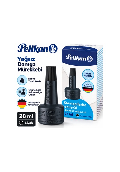 Siyah Yağsız Damga Ve Kaşe Mürekkebi 28 Ml
