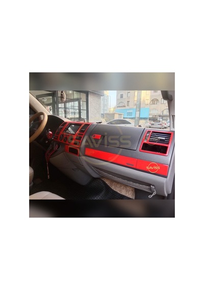 Volkswagen Transporter T5 Özel Kalıp Kırmızı Full Set,torpido Maun Kaplama Kırmızı