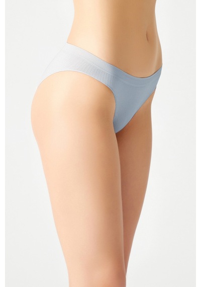 Los Ojos Mavi Fitilli Seamless Klasik Külot Ribbed Classic Mavi