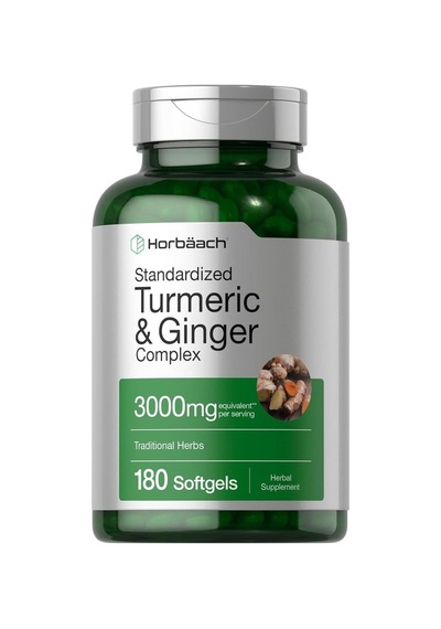 Horbäach Turmeric And Ginger Supplement 3000 Mg 180 Softgel Pills