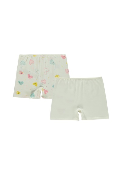 Civil Girls Kalp 2-12 Yaş Kız Çocuk 2'li Boxer - Standart Çok Renkli