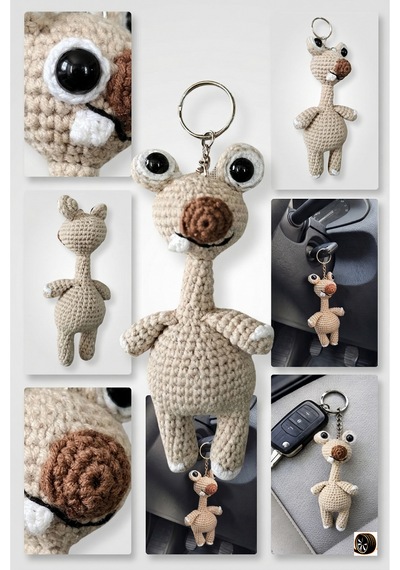 El Yapımı Amigurumi Sid Karakter Anahtarlık Sevimli Örgü Figür Araba Anahtarlığı & Çanta Aksesuar