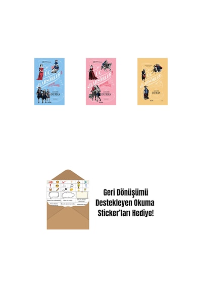 Üç Silahşörler 4 - Louise De La Valliere Ciltli + Üç Silahşörler 3 - Bragelonne Vikontu + Üç Silahşörler Ciltli + Okuma Sticker'ları