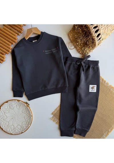 Noodle Sırt Baskı Detaylı Antrasit Erkek Çocuk Sweatshirt Ve Eşofman 3 İplik Alt Üst Takım Siyah Noodle Sırt Baskı Detaylı Antrasit Erkek Çocuk Sweatshirt Ve Eşofman 3 İplik Alt Üst Takım Siyah