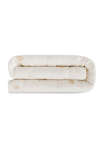 Varol Pure Woll Çift Kişilik Yün Yorgan 195x215 Cm %100 Pamuk Kılıf Bez Çantalı Krem