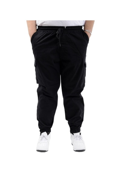 Mode Xl Büyük Beden Erkek Keten Kargo Jogger Valencia 21911 Siyah Siyah
