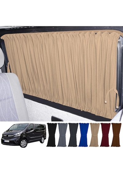 Pandami Opel Vivaro B 2014-2019 Uyumlu Krem Raylı Oto Perde Takımı
