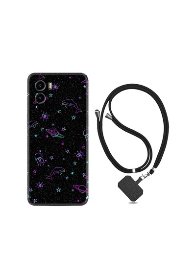 Vivo Y15S Kılıf Boyun Askılı Galaxy Yunus Göz 1860