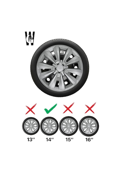 Ford Granada 14 İnç Jant Kapağı 4 Adet Gri G108
