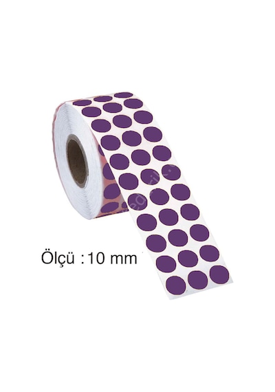 Tanex Nokta Etiket 10 MM 5000 Adet Mor
