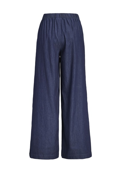 Jack & Jones Kadin Orta Bel Wide Leg Pantalon - Debby - 12287867 Dark Blue Denim