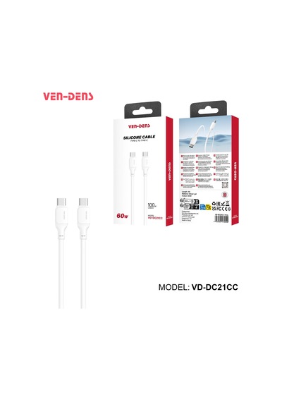 Ven-dens Vd-dc21cc-usb-c Premium Type-c Hızlı Şarj Kablosu 60w