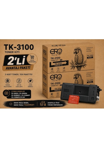 Kyocera Fs-4300 Uyumlu, Toner - 2'li  Paket