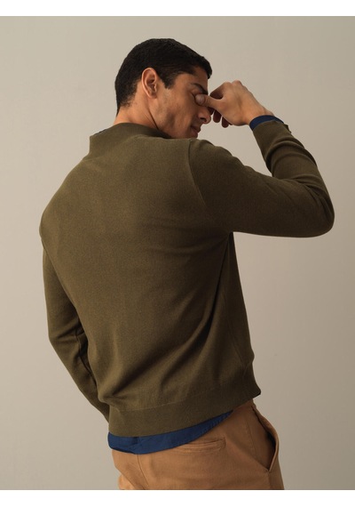 Xint Haki Regular Fit Dik Yaka Pamuklu Hırka 801663