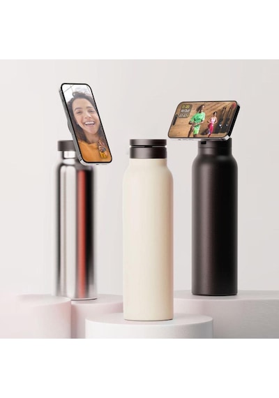 Thermohis 3434 Çelik Termos Telefon Tutuculu Gri
