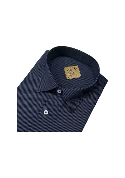 Linen Keten Klasik %100 Cotton Uzun Kollu Terletmeyen Gömlek Lacivert
