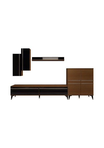 Decoraktiv Eko 6 Mdf Std Silver Tv Ünitesi Tv Sehpası Ceviz - Siyah