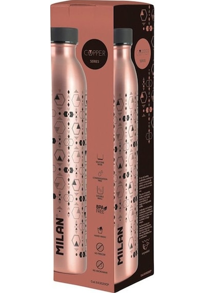Mılan 643020cp Copper Siyah Paslanmaz İzotermal Matara 591ml